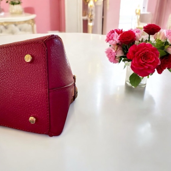Kate Spade Red Plum Bow Kirk Park Medium Maize Dome Satchel - Picture 8 of 13